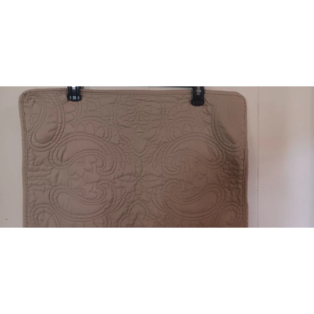 Middleton Set of 2 Beige Quilted Floral Cottagecore King Size  Pillow Shams